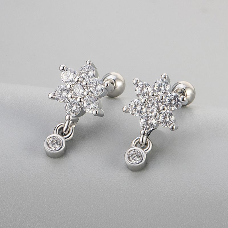 New Arrival Double Chains Long Tassel Drop Earrings For Women Korean Stainless Steel Zircon Hanging Earring Piercing Jewelry