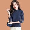 Half Turtleneck Sweater for Women Short and Stylish Solid-color Knitted Top Mid-neck Pullover for Autumn and Winter