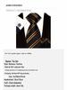 Gestreiftes Krawatten-, Einstecktuch- und Manschettenknöpfe-Set - Business Formal, 8,5 cm breit, Anzugzubehör