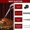 304 Stainless Steel Silicone BBQ Turkey Pump Double Needle with Kitchen Cooking Pork Steak Meat Sauces Barbecue Seasoning Tool