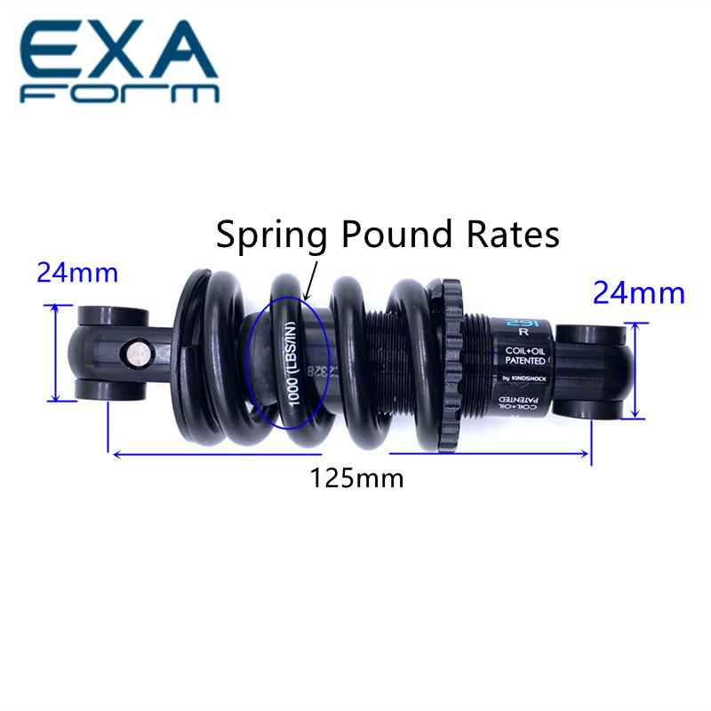 EXA Form Hinterradstoßdämpfer 291 R verstellbare Federbein Feder KS Downhill MTB Fahrrad 125 150 165 190 mm Elektroroller