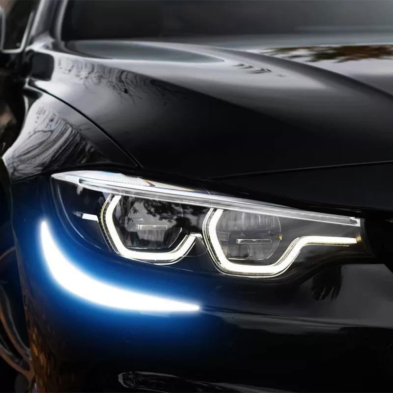 1Pair Auto Reflect Decoration Stickers Car Headlight Stickers Reflective Trim Night Strips Warning Safety Car Driving Eyebr S9Z9