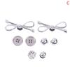 8Pcs/Set Metal Silver Electroplated Bow Button Dot Heart Charms Shoe Buckle Diy Detachable Clogs Sandals Accessories