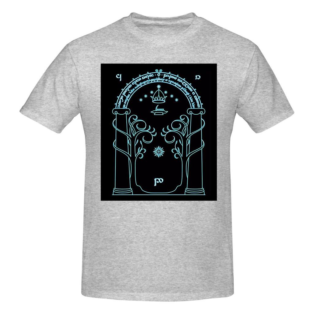 Gate To Moria Light Blue Vintage Tshirt Artistic And Minimalist Bright Colors Tees