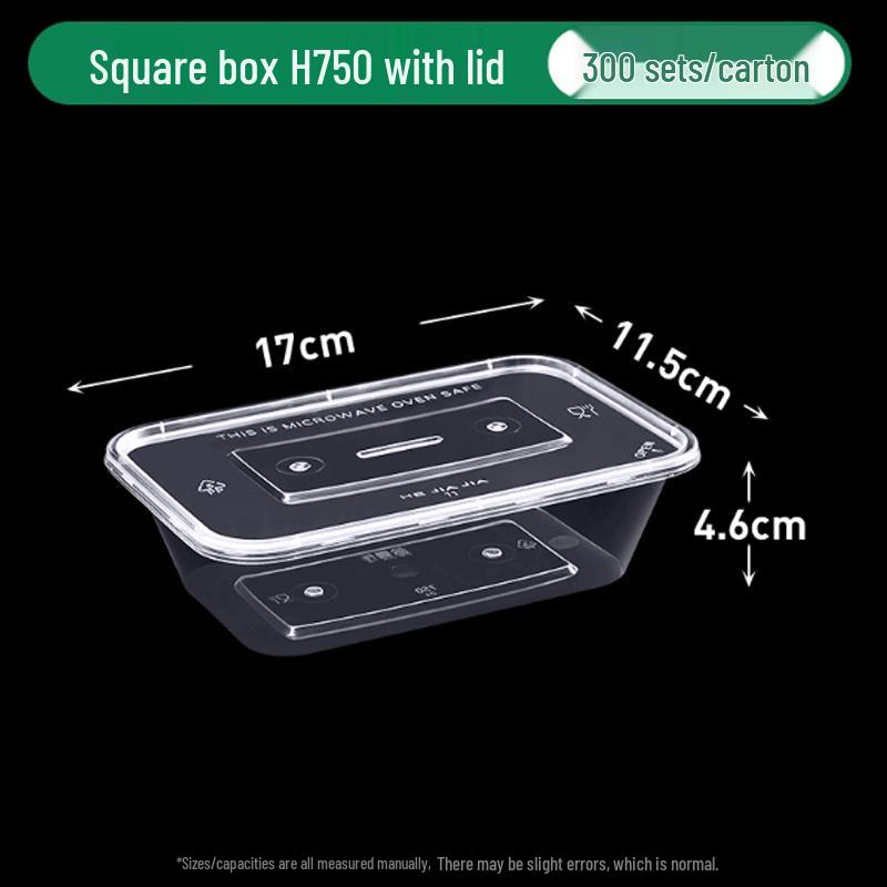 Rectangular Transparent Disposable Takeout Food Container