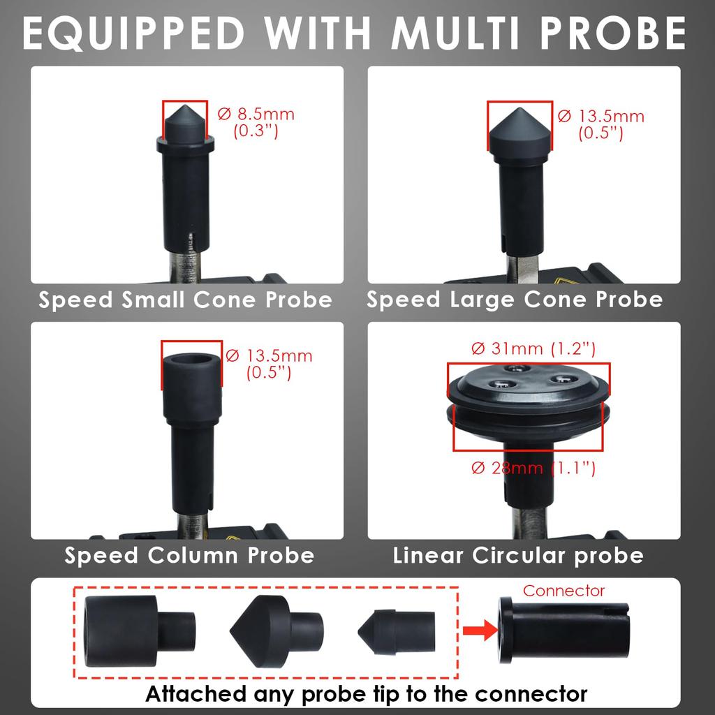 Digitaler Drehzahlmesser und Kontaktbereich Handheld-Geschwindigkeitsmesser mit U/min für Automobil-, Industrie- und HLK-Systeme 3-100.000 U/min, Berührungslos 3-19.999 U/min,