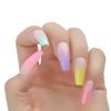 24PCS/box Gradient Color Ballet Med-Length Fake Nails Press On Full Cover Wearing Wearable Acrylic Nail Tips with Glue for Girls