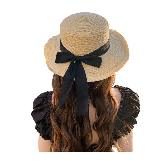 Summer Beach Hat Sun Hat Foldable Hat Wide Brim Straw Sun Protection B
