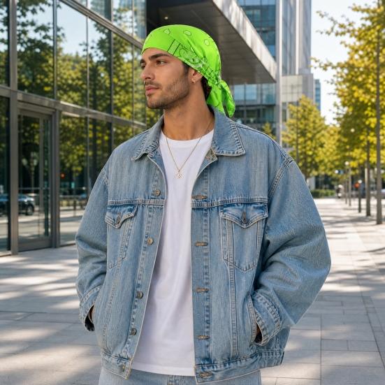 Cappello da Pirata in Tessuto Traspirante con Stampa di Anacardi Poliestere Spandex 1 Pezzo