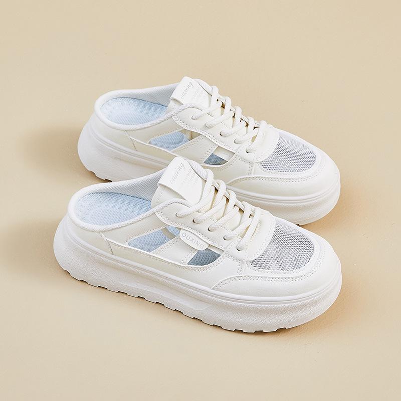 

Летние маленькие белые туфли новые женские студенческие полые дышащие на толстой подошве увеличивающие рост повседневные кеды 40 белый