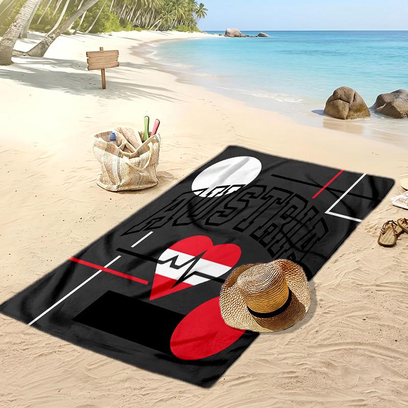 Österreich Fußball Druck Strandtuch Schnelltrocknend Super Saugfähig Weiches Badetuch zum Schwimmen Strand Reisen Fan Souvenir Geschenk
