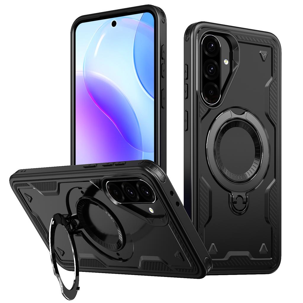 Dual Layer Shockproof Hard Cover For Samsung Galaxy A56 A55 A35 A15 A17 A14 A26 A36 A16 5G Ring Magnetic Fold Bracket Phone Case
