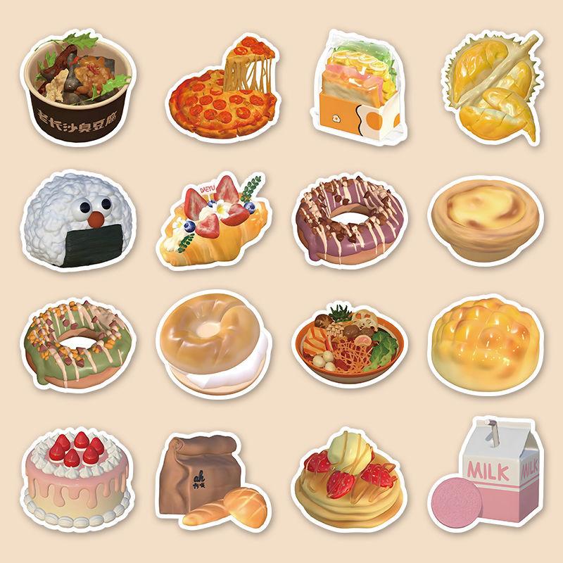 58ks vodotěsných nálepek na potraviny pro zdobení pouzder na notebooky a telefony