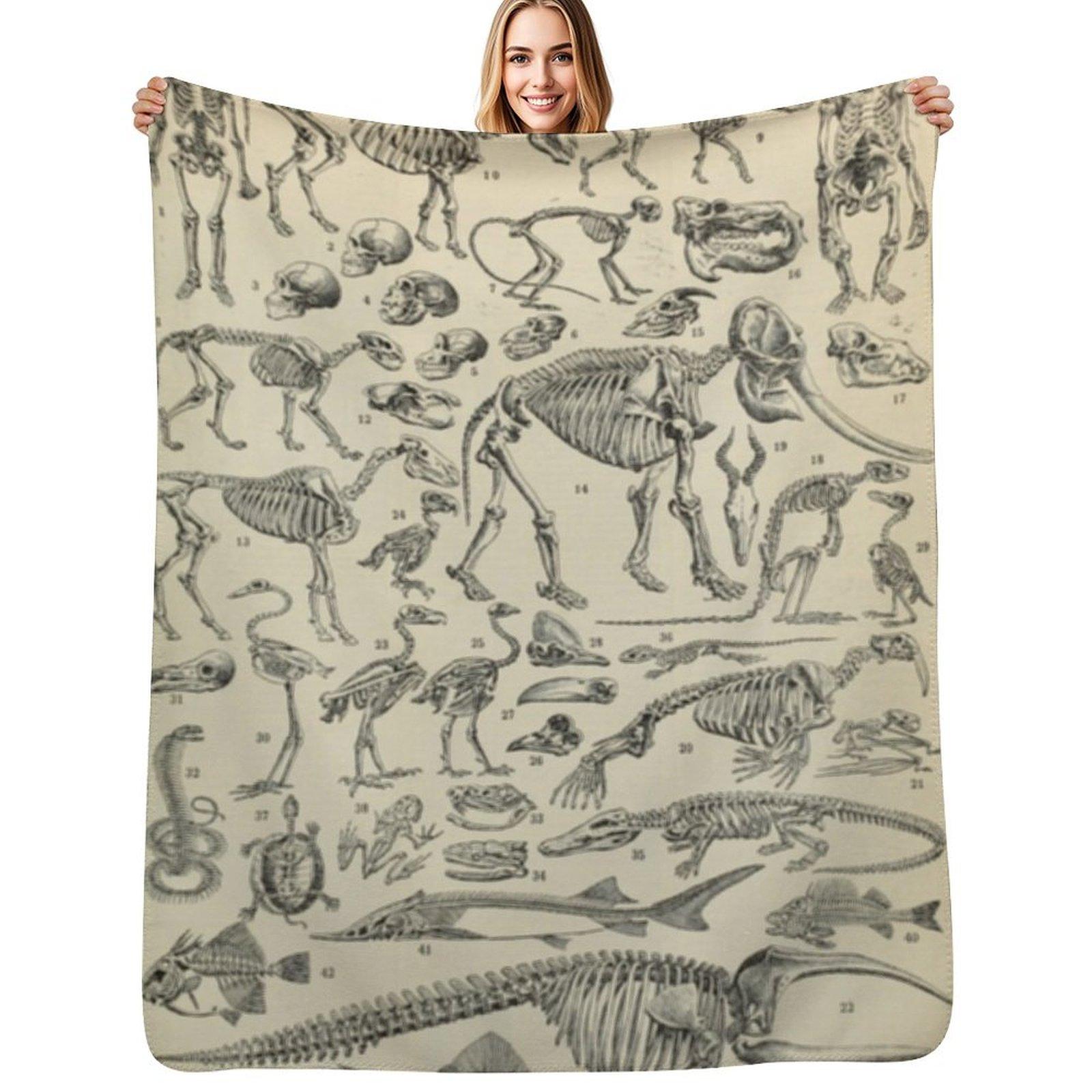 Skeletal Anatomy Throw Blanket Faux Fur Soft Warm Blanket for Bed 102x76cm(40x30in)