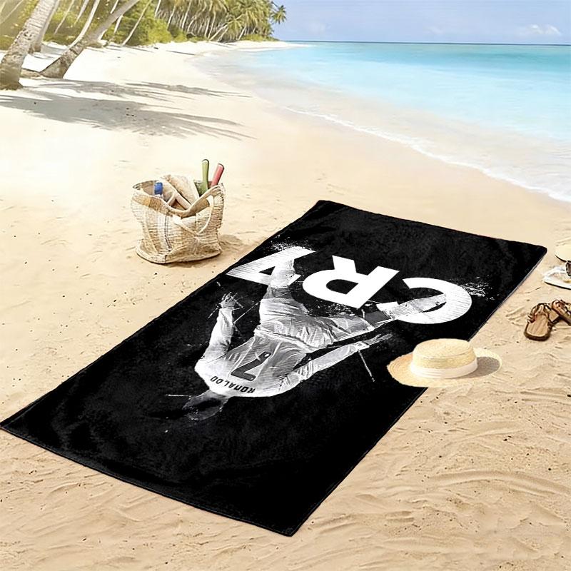 Cristiano Ronaldo Print Strandtuch, Großes Weiches Schnelltrocknendes Handtuch für Strand Camping Schwimmen