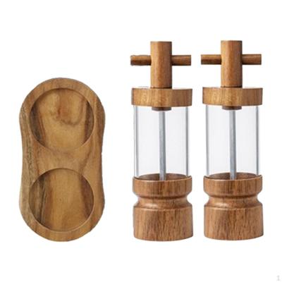 2Pcs Manual Salt and Pepper Grinders,Automatic Shakers,Container Larger Capacity Grinder