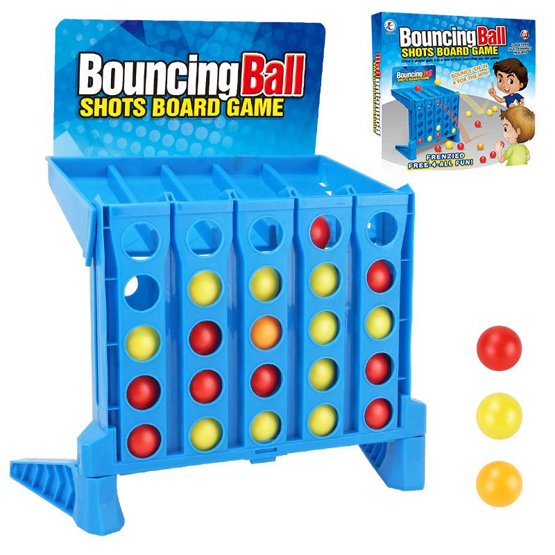 Children'S Educational Toys, Four Chess, Fun Four-Ball Jumping Ejection Ball Parent-Child Interaction Thinking Training