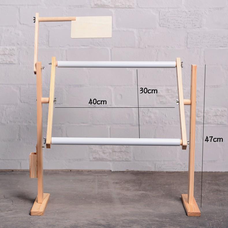 Adjustable Wooden Embroidery Hoop Stand for Cross-Stitch Crafting