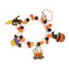 Halloween Beaded Stretch Bracelet for Women Ghost Pumpkin Spider Cat Witch Charm Costume Jewelry