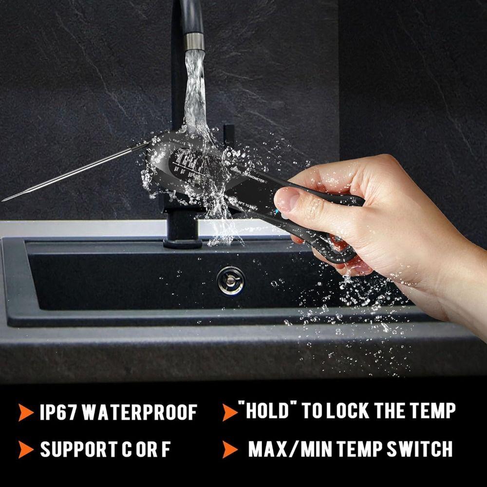 Waterproof Electronic Food Thermometer 2-in-1 Professional Meat Thermometer  Grilling