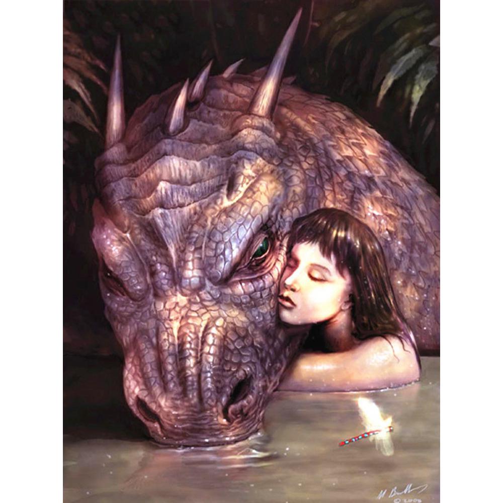 Diamant-Gemälde, Wasserfall-Landschaft, voller quadratischer Bohrer, Kunst, Strass, Diamant-Stickerei, Wolf, Tier, Kreuzstich, Mosaik, Winter, Kunsthandwerk, Heimdekoration