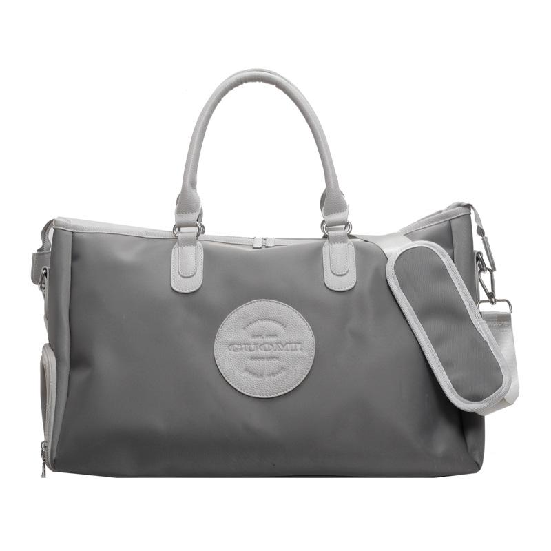 

Large Capacity Handbag Travel Bag Solid Color Unisex Outdoor Travel Backpack Minimalist Sports Dry Wet Separation Gym Bag серый