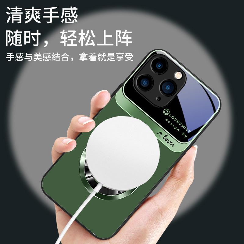 Apple 11 Ring Dragon Head Plus Magnetic Phone Case Promax All-inclusive 12 Anti-drop Glass 13 Luxury Case.
