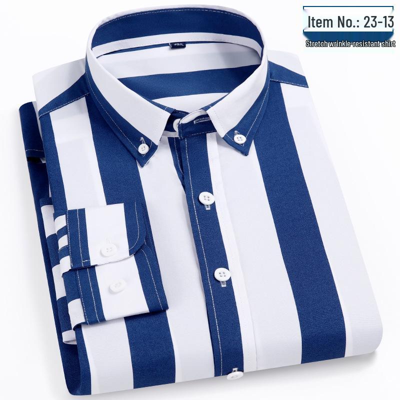 Men's Striped Non-Iron Long Sleeve Shirt—Spring/Summer Collection