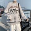 2023 Fashion High Street Dark Gothic Letter Jacquard Loose Sweater Men's and Women's Hip Hop Knit