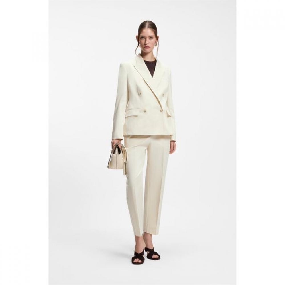 BOSS Women S Regular Fit Stretch Cotton Blazer Open White 50557428131 