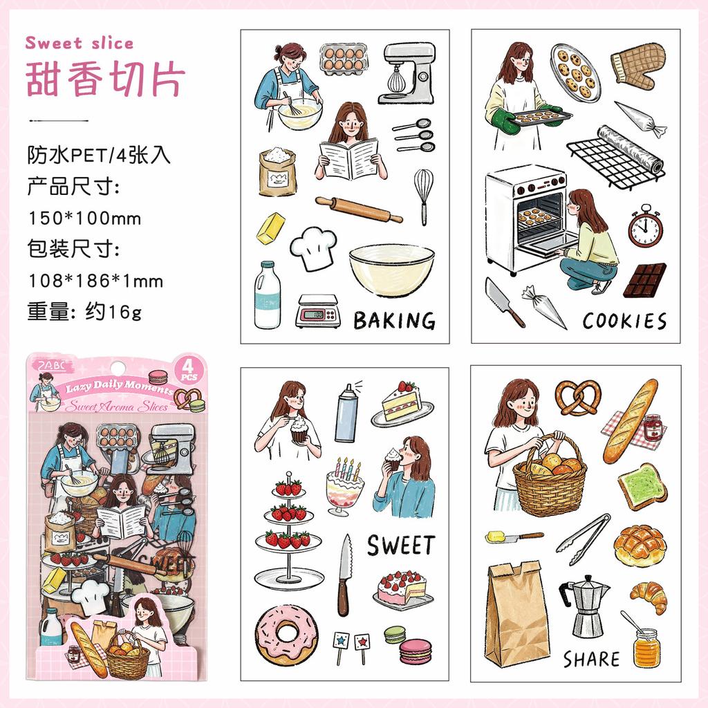 4pcs/1lot Kawaii Stationery Stickers Beautiful Collection Book Collection Diary Decorative Stickers Scrapbooking Craft Stickers