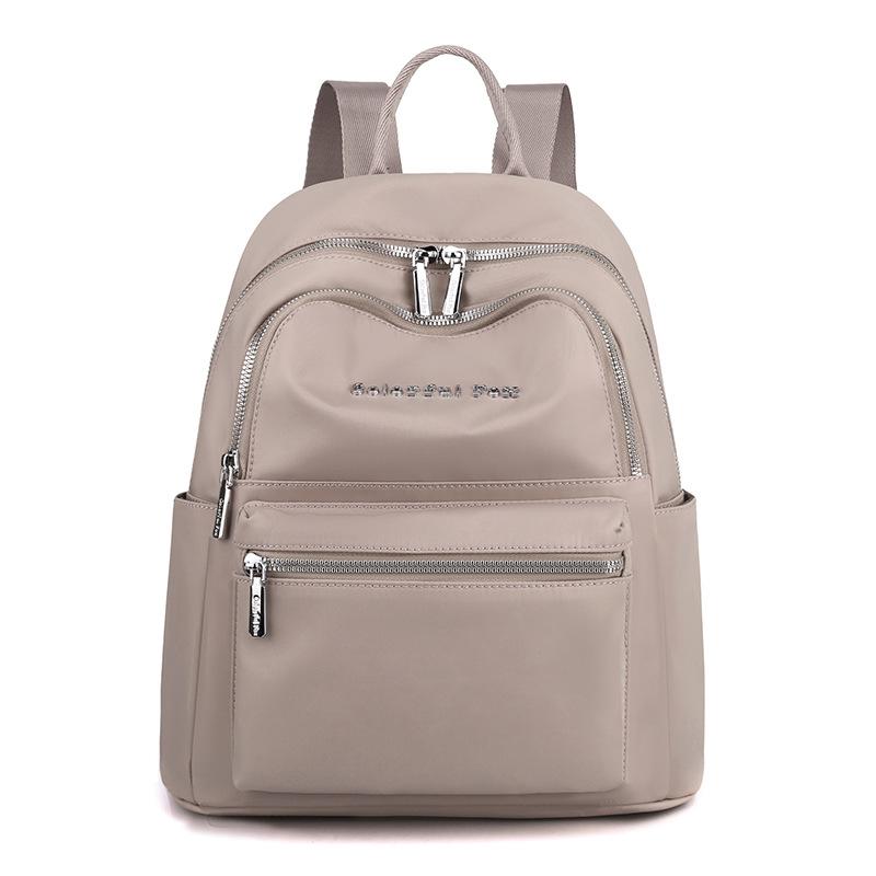Women's New Fashionable and Simple Nylon Backpack with Large Capacity, Lightweight, Solid Color for Work and Commuting