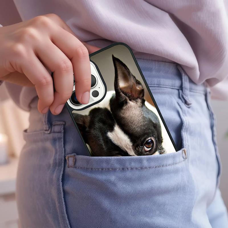 Boston Terrier Dog Faces Phone Case For iPhone 17 Air 15 16e 14 13 Pro Max Coque 12 11 Pro Max PLUS Cover