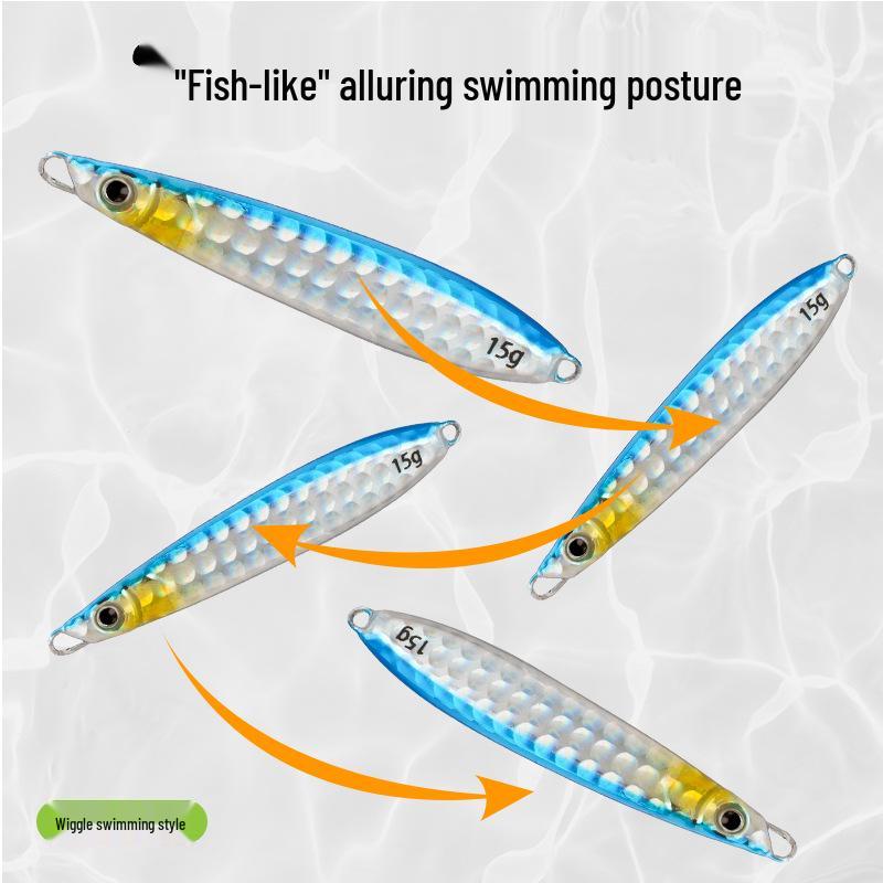 Thousand Changes Super Long Cast Iron Plate Lure: Electroplated Artificial Bait for Freshwater & Seawater Fishing