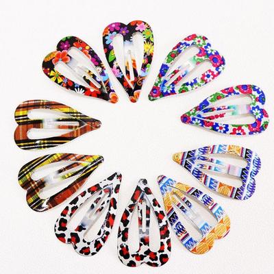 10//12pcs//lot Printing//Geometric Kids Barrettes Cute Girls Hair Clips Accessories