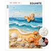 DIY Frameless Pearl Painting Kit Ocean Beach Butterfly and Flowers 3D Shiny Bead Art Canvas Relaxing Craft for Home Wall Decor Birthday Gift