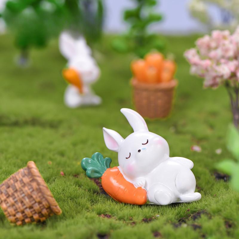 Cartoonstijl Hars Slapende Dieren Varken Konijn Kat Hond Miniatuur Beeldjes Voor Sprookjes Tuinen