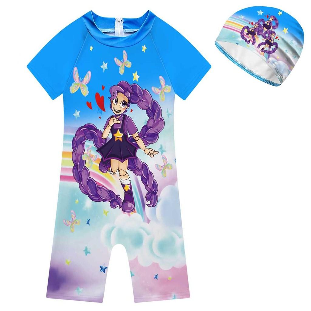 20903 Kids Girls Lily Lovebraids Print Swimming Suits 100cm синий