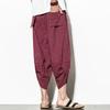 Harajuku Casual Wide Leg Harem Pants Men 2024 Summer Cotton Baggy Pants Striped Calf Length Trousers