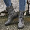 Women's European-Style Martin Boots 2025 Fall/Winter Flat-Heel Oversized Buckle Short Boots