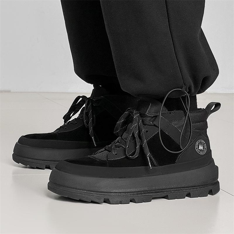 Fashion Casual Men's Shoes Fashion Designer Style Daily Trend Party Outdoor Street Office Youth High-quality Black Thick Soled Shoes