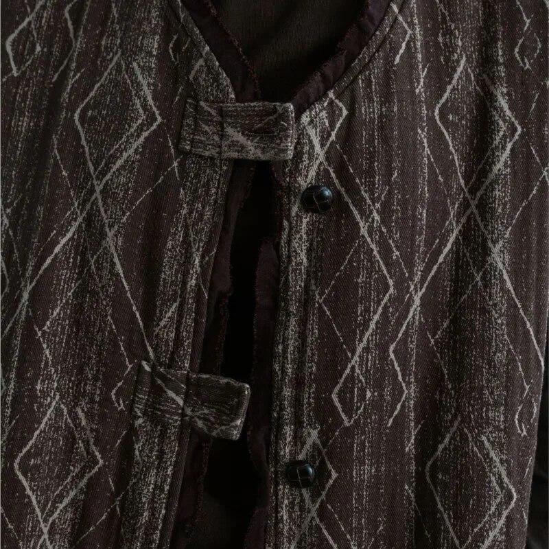 Johnature Women Chinese Style Plus Cotton Vests Coats V-Neck Print Floral Button Spring Loose Vintage Women Long Vests