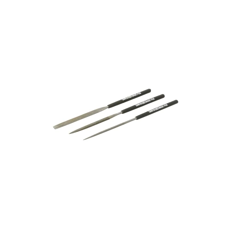Tamiya Craft Tools Series No. 104 Basic File Set, Fine Double Cut, Plastic Model Tool 74104