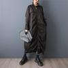 long sleeve oversized cotton vintage Black casual loose autumn spring Winter trench coat for women Outerwear