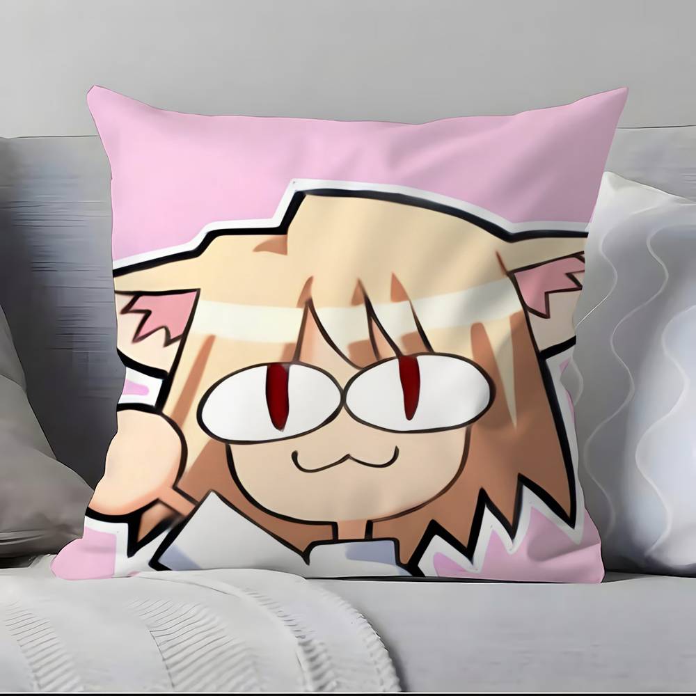Neco Arc F-F-Lustig M-Meme K-Kawaii Kissenbezug Kissenbezug Weich Hautfreundlich & Bequem Mit einem Verdeckten Reißverschluss