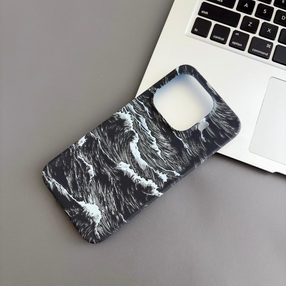 Frameless Carbon Fiber Kevlar Waves Texture For Magsafe Phone Case For XiaoMi Mi 15T Pro Wireless Charge Magnetic Frosted Cover xiaomi 15T Pro