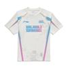 Li Ning Seria E-Sports Echipa BLG Clasic Confortabil Model Litere Mânecă Scurtă Raglan Tricou Unisex Topuri Alb Murdar ATSU667-1