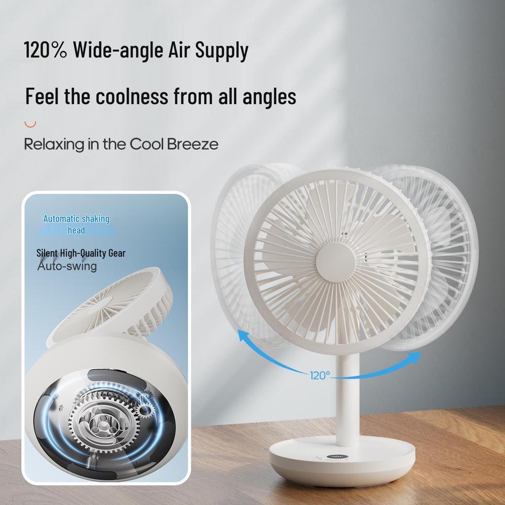 Multi-function Wireless Desktop Oscillating Electric Fan with Timer - High Power for Dormitory Use