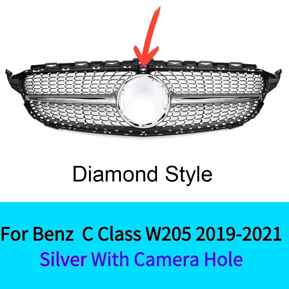 For Mercedes C Class W205 2019-2025 C180 C200 C250 C300 C260 C400 2019-2025 GT Style Sport Front Bumper Grille Inlet Grill  Mesh