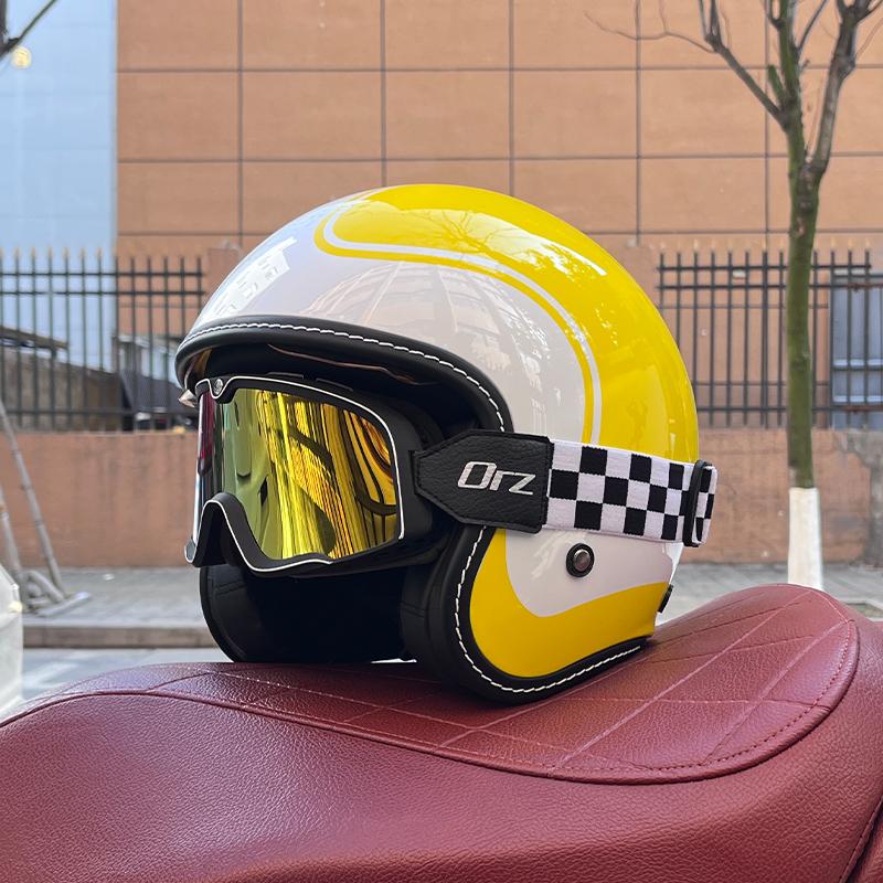 2024 NEW Motorcycle Helmet for Men and Women 3C Certification 3/4 Helmet Retro Half Helmet Motorcycle Commuting for All Seasons